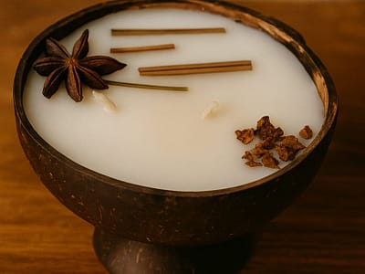 Coconut Shell Fragrance Candles (Lemon Grass)