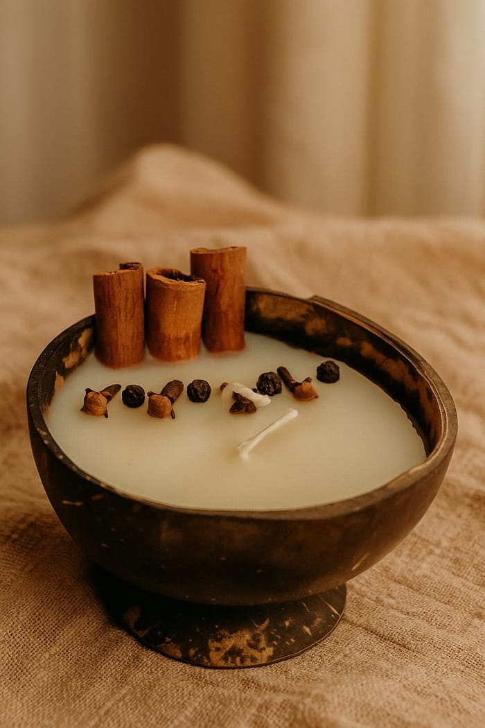 Coconut Shell Fragrance Candles (Cinnamon)