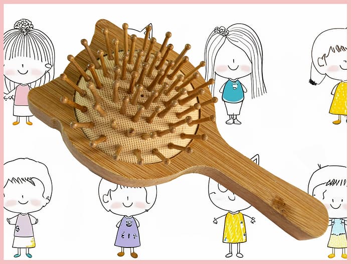 Bamboo Hair Brush Cat Shape